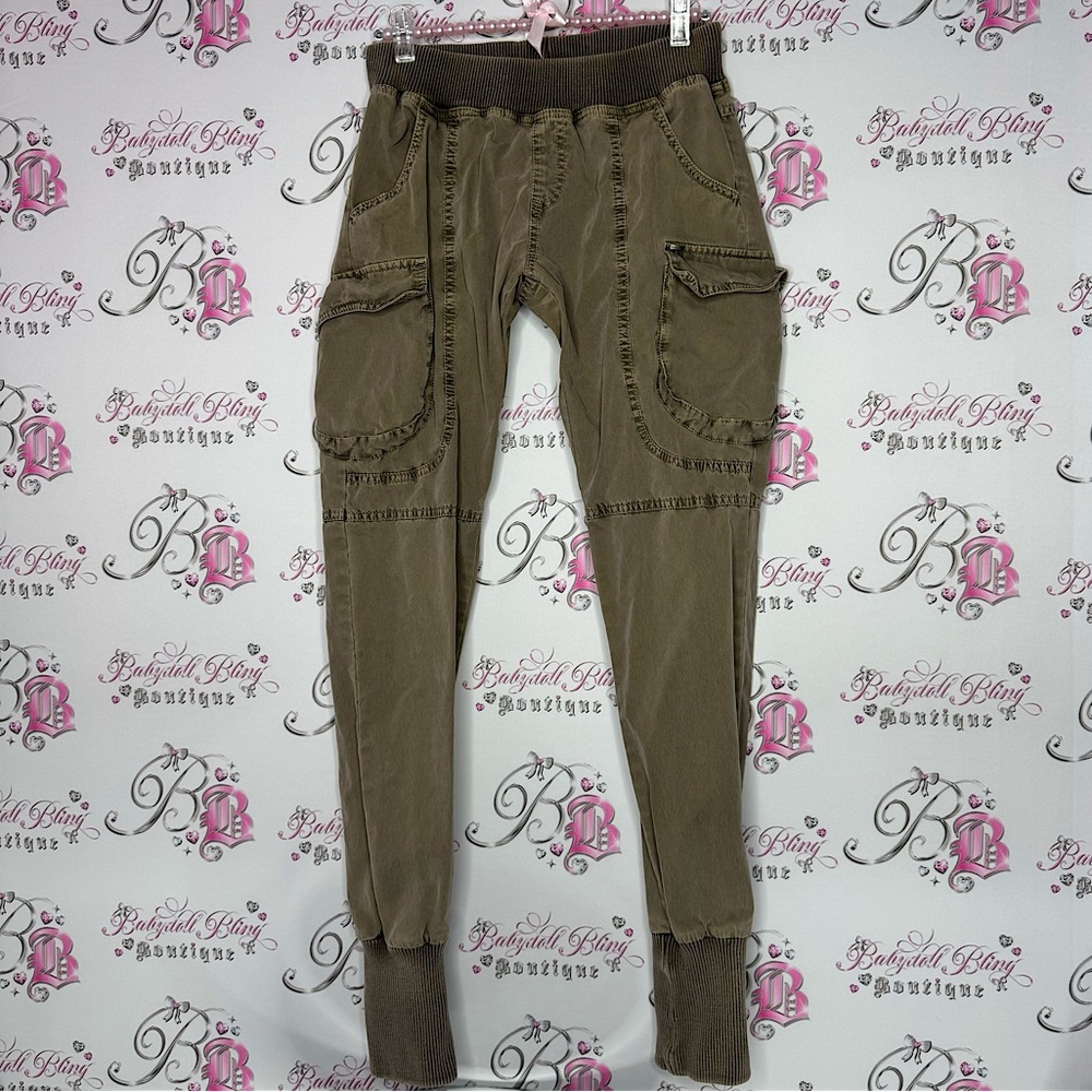 Bench pants cargo style rustic distressed brown pockets luxe bottoms joggers